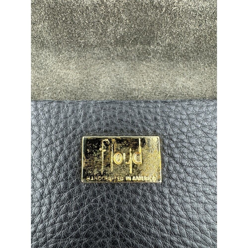 Floyd Black Soft Leather Baguette Clutch Shoulder Bag Mid Century - Picture 3 of 7